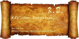 Kácser Dorottya névjegykártya