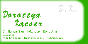 dorottya kacser business card